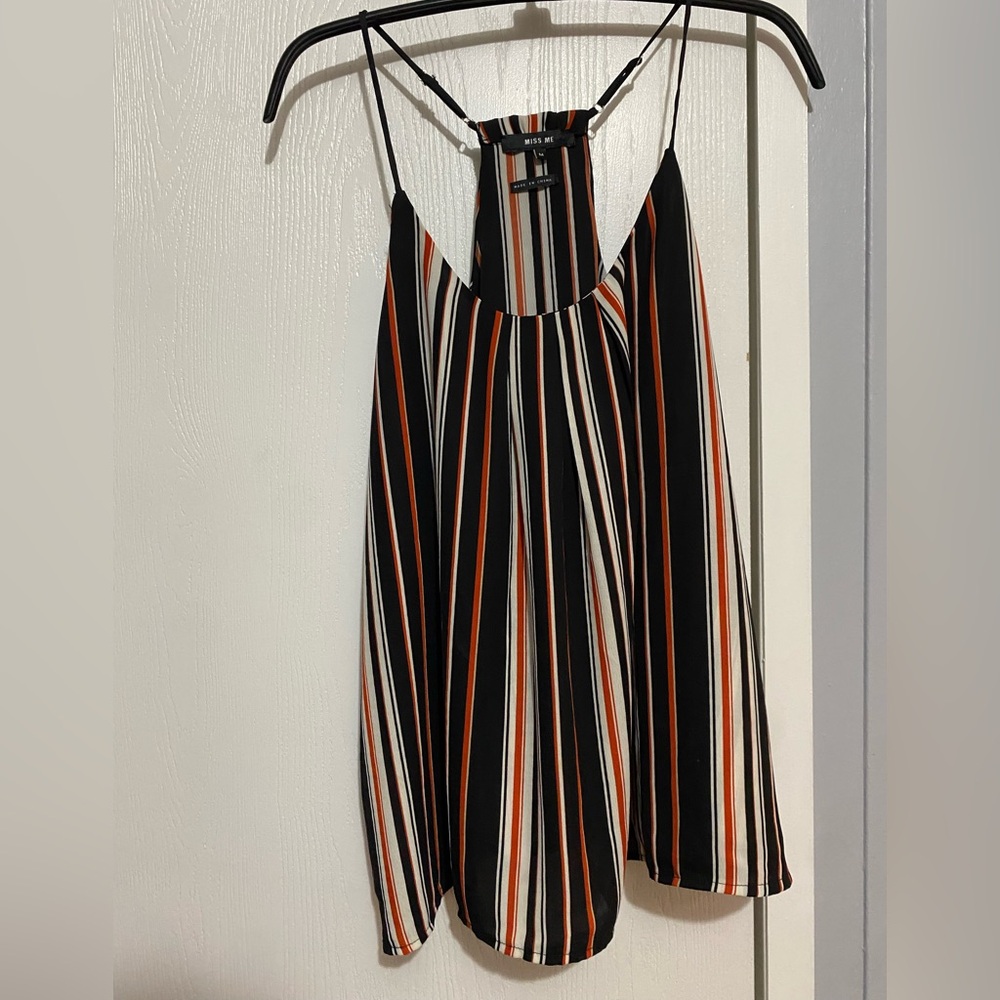 Miss Me Women’s Medium Striped Tank Top